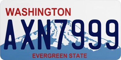 WA license plate AXN7999