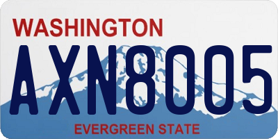 WA license plate AXN8005