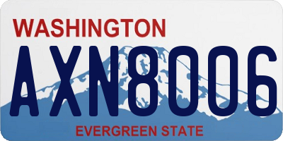 WA license plate AXN8006
