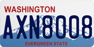 WA license plate AXN8008