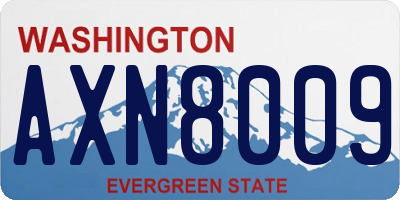 WA license plate AXN8009
