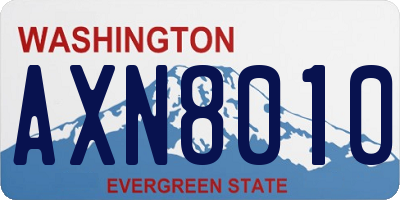 WA license plate AXN8010