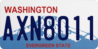 WA license plate AXN8011