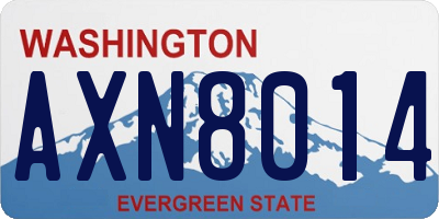 WA license plate AXN8014