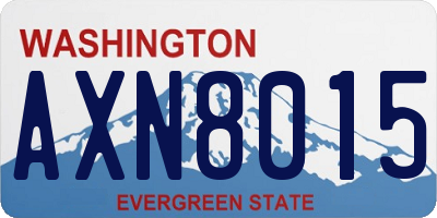 WA license plate AXN8015
