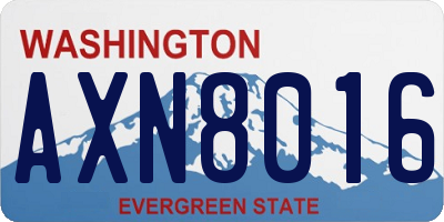 WA license plate AXN8016