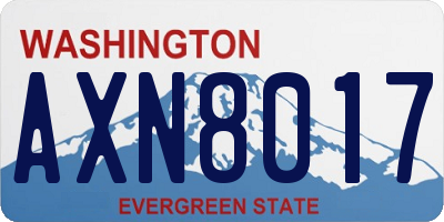 WA license plate AXN8017