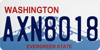 WA license plate AXN8018