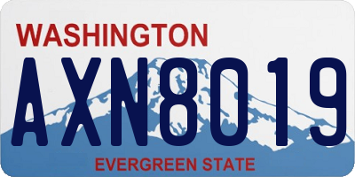 WA license plate AXN8019