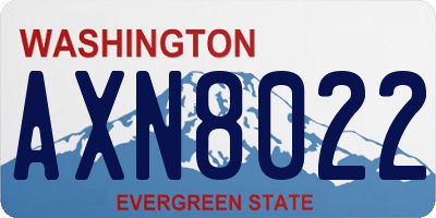 WA license plate AXN8022