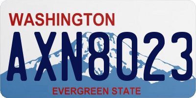 WA license plate AXN8023