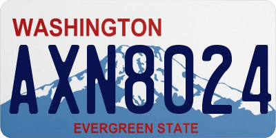WA license plate AXN8024