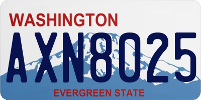 WA license plate AXN8025