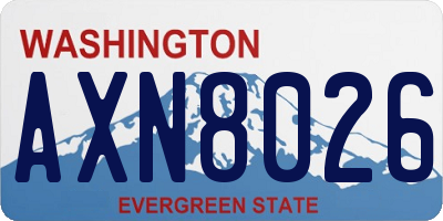 WA license plate AXN8026