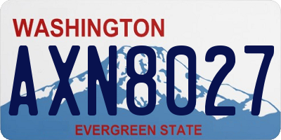 WA license plate AXN8027
