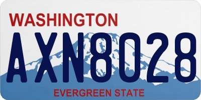 WA license plate AXN8028
