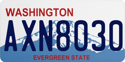 WA license plate AXN8030