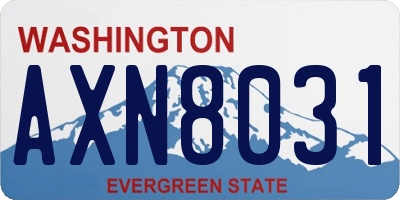 WA license plate AXN8031