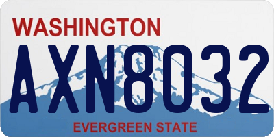 WA license plate AXN8032