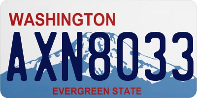WA license plate AXN8033