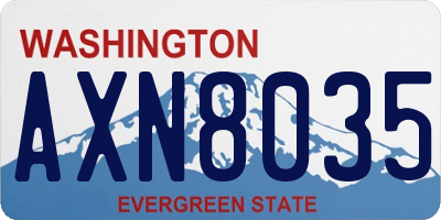 WA license plate AXN8035
