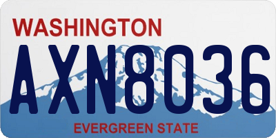 WA license plate AXN8036
