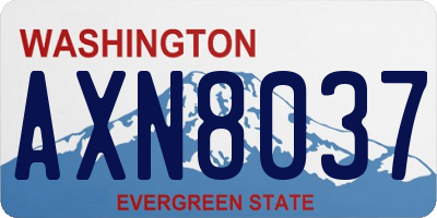 WA license plate AXN8037