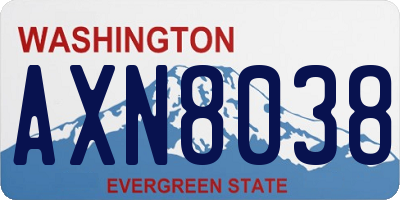 WA license plate AXN8038