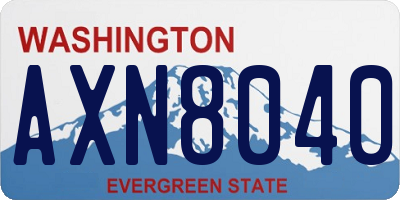 WA license plate AXN8040