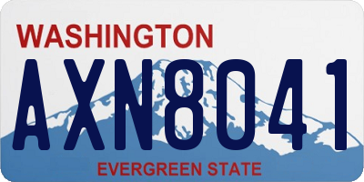 WA license plate AXN8041
