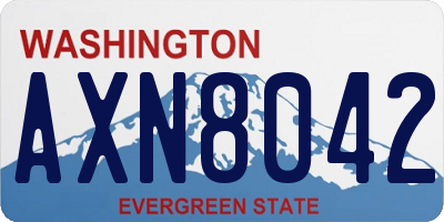 WA license plate AXN8042