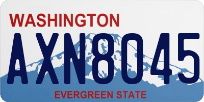 WA license plate AXN8045
