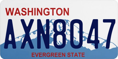 WA license plate AXN8047