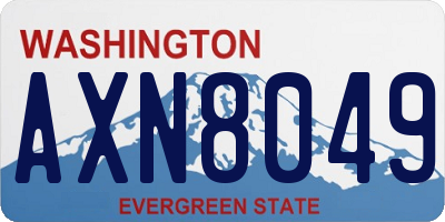 WA license plate AXN8049