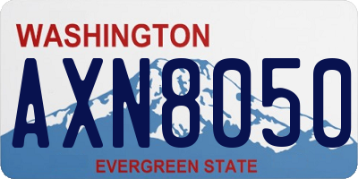 WA license plate AXN8050