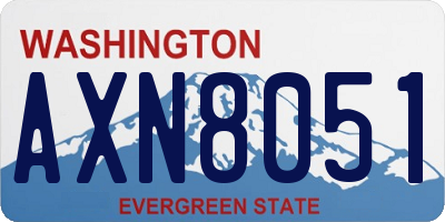 WA license plate AXN8051