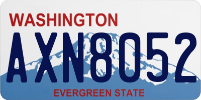 WA license plate AXN8052