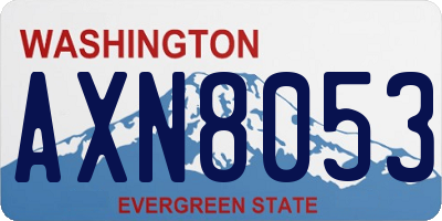 WA license plate AXN8053