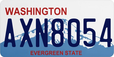 WA license plate AXN8054