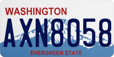 WA license plate AXN8058
