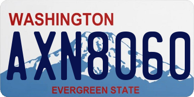 WA license plate AXN8060