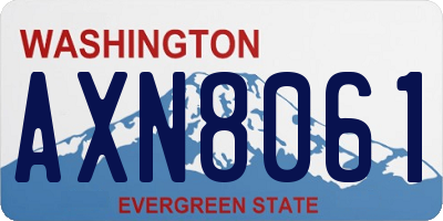 WA license plate AXN8061