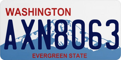 WA license plate AXN8063