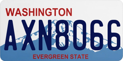 WA license plate AXN8066
