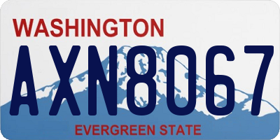 WA license plate AXN8067