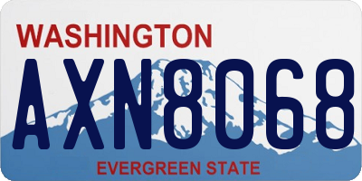 WA license plate AXN8068