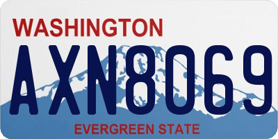WA license plate AXN8069