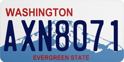 WA license plate AXN8071