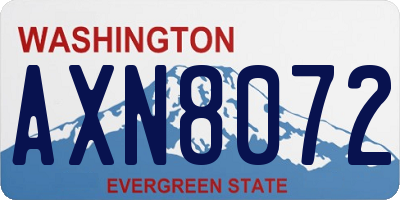WA license plate AXN8072
