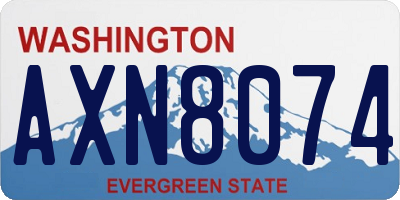 WA license plate AXN8074